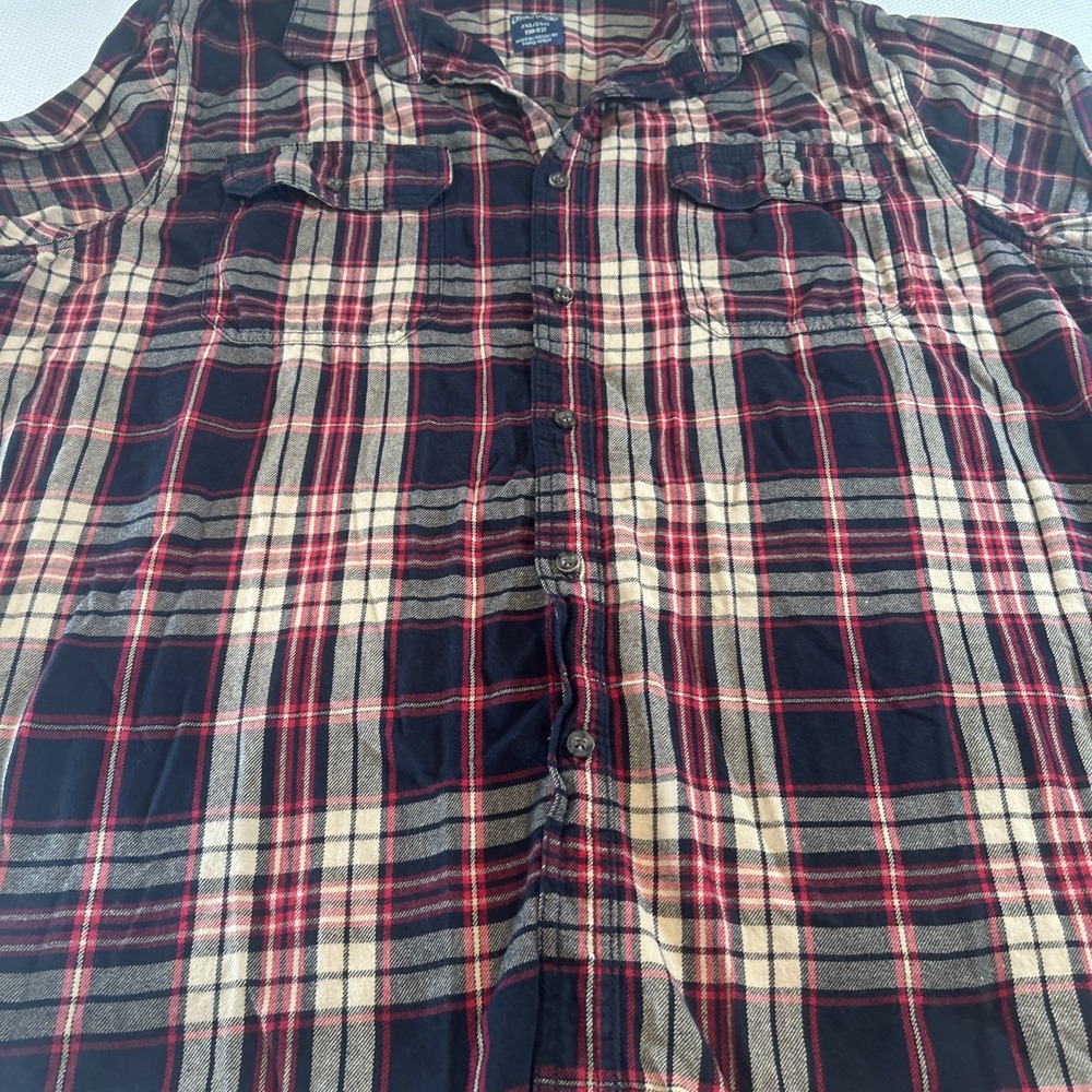 Faded Glory Flannel Shirt • Men's 2XL Brown & Red Plaid • Fall Oversized - Picture 5 of 8